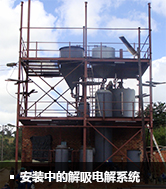 安裝中的解吸電解系統