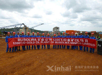 鑫海礦業(yè)坦桑尼亞1200t/d金礦選礦廠項(xiàng)目現(xiàn)場(chǎng)工作人員與客戶合影